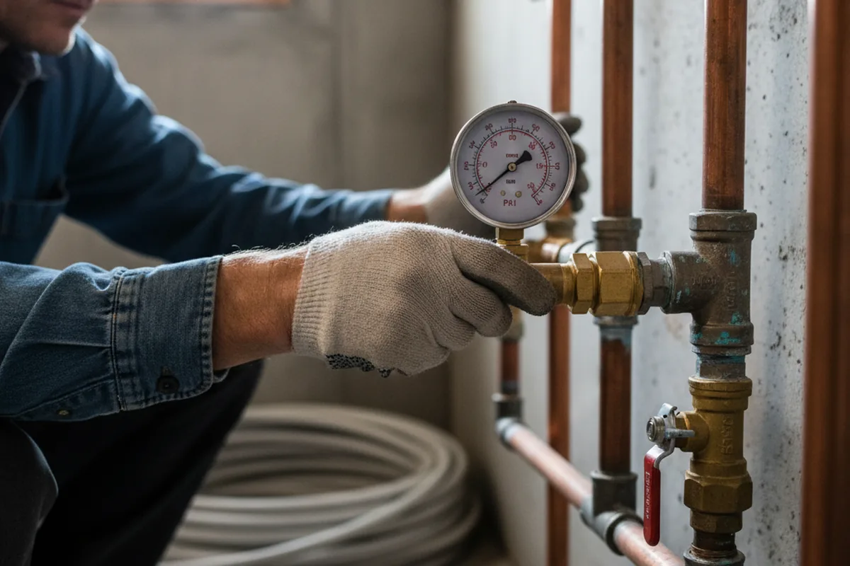 Pressure testing a repaired line during Water Line Repair in Lolo